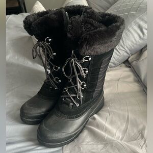 Land’s End fur-lined Women's Black Winter Boots
